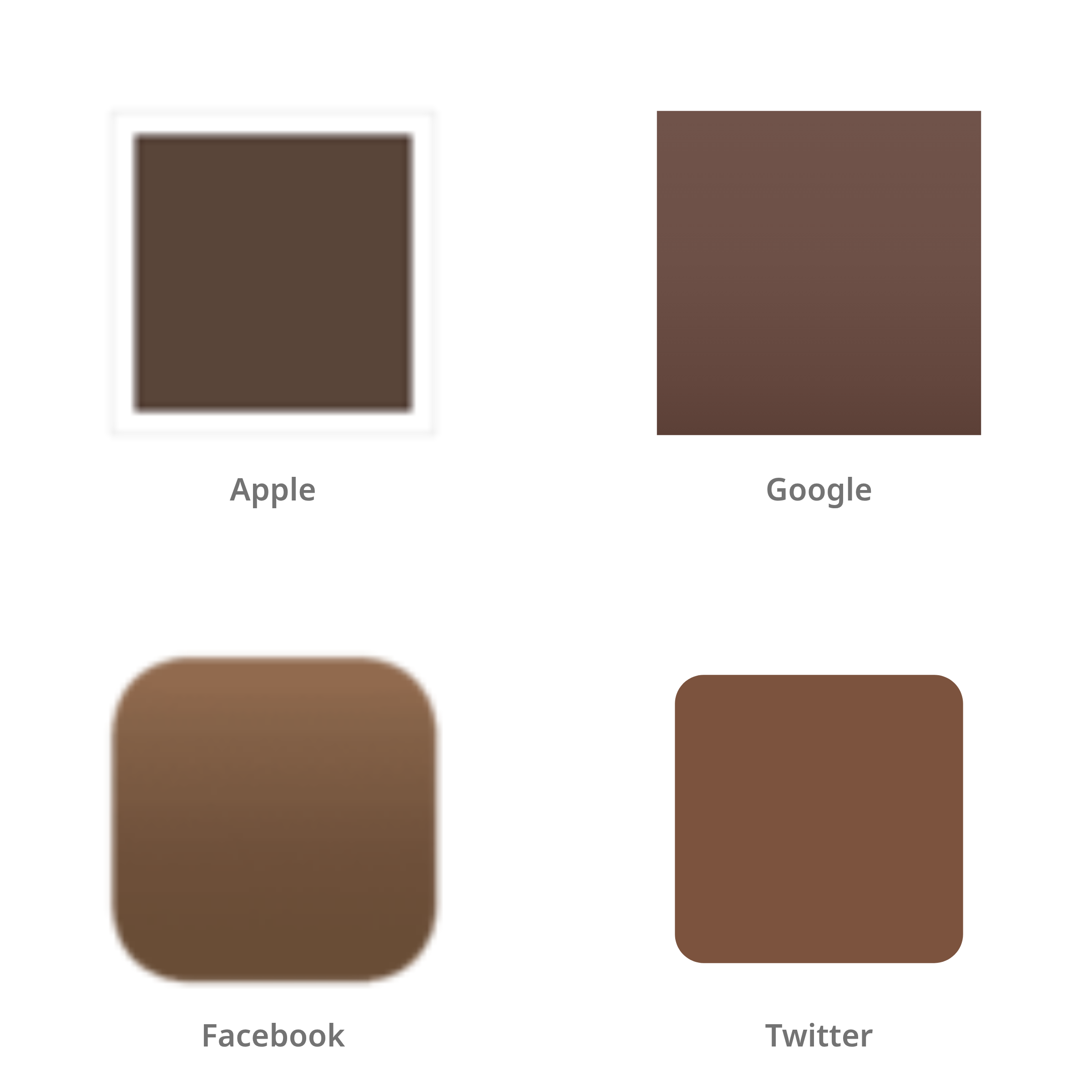 De emoji donkere huidskleur in Apple-, Google-, Facebook- en Twitter-stijl