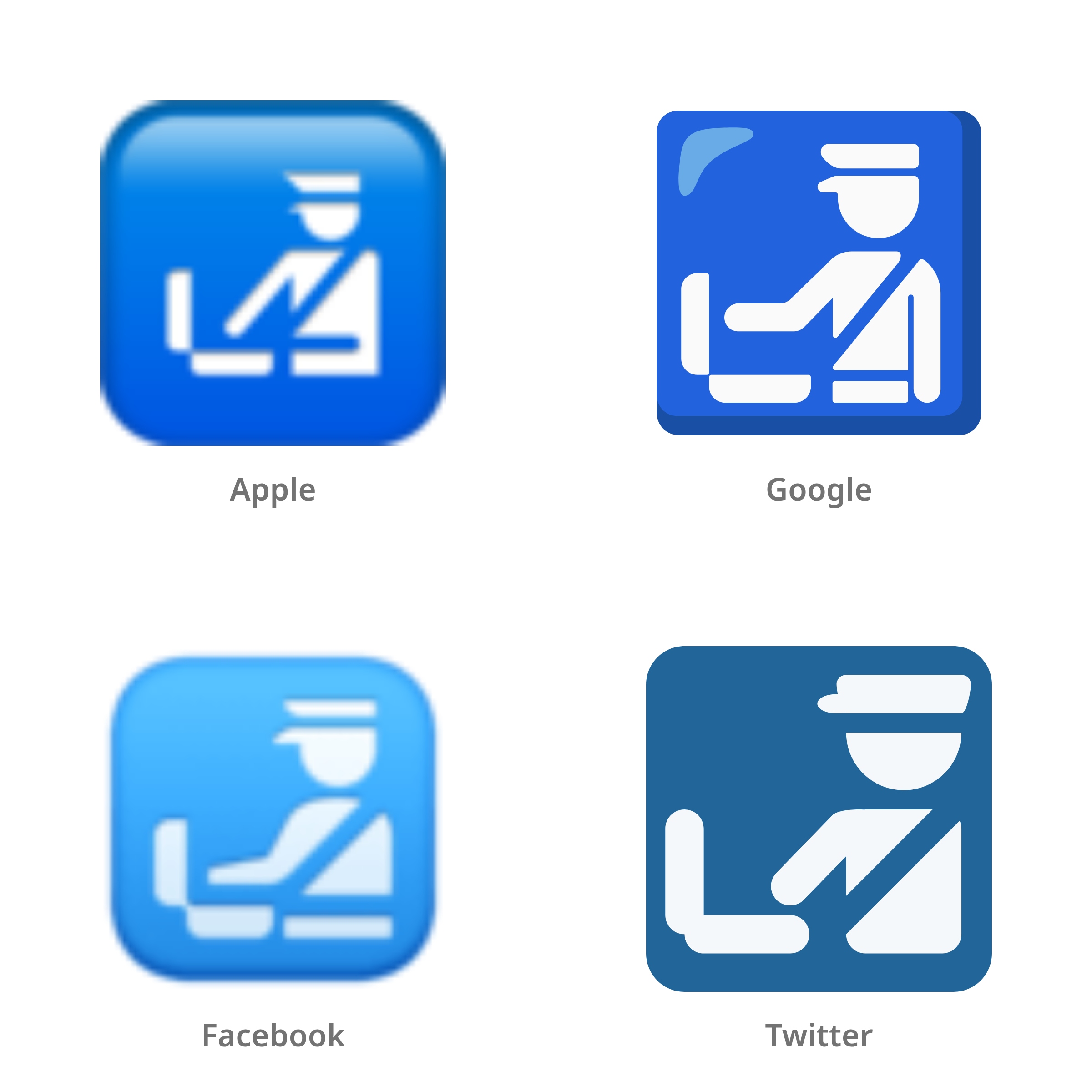 De emoji douane in Apple-, Google-, Facebook- en Twitter-stijl