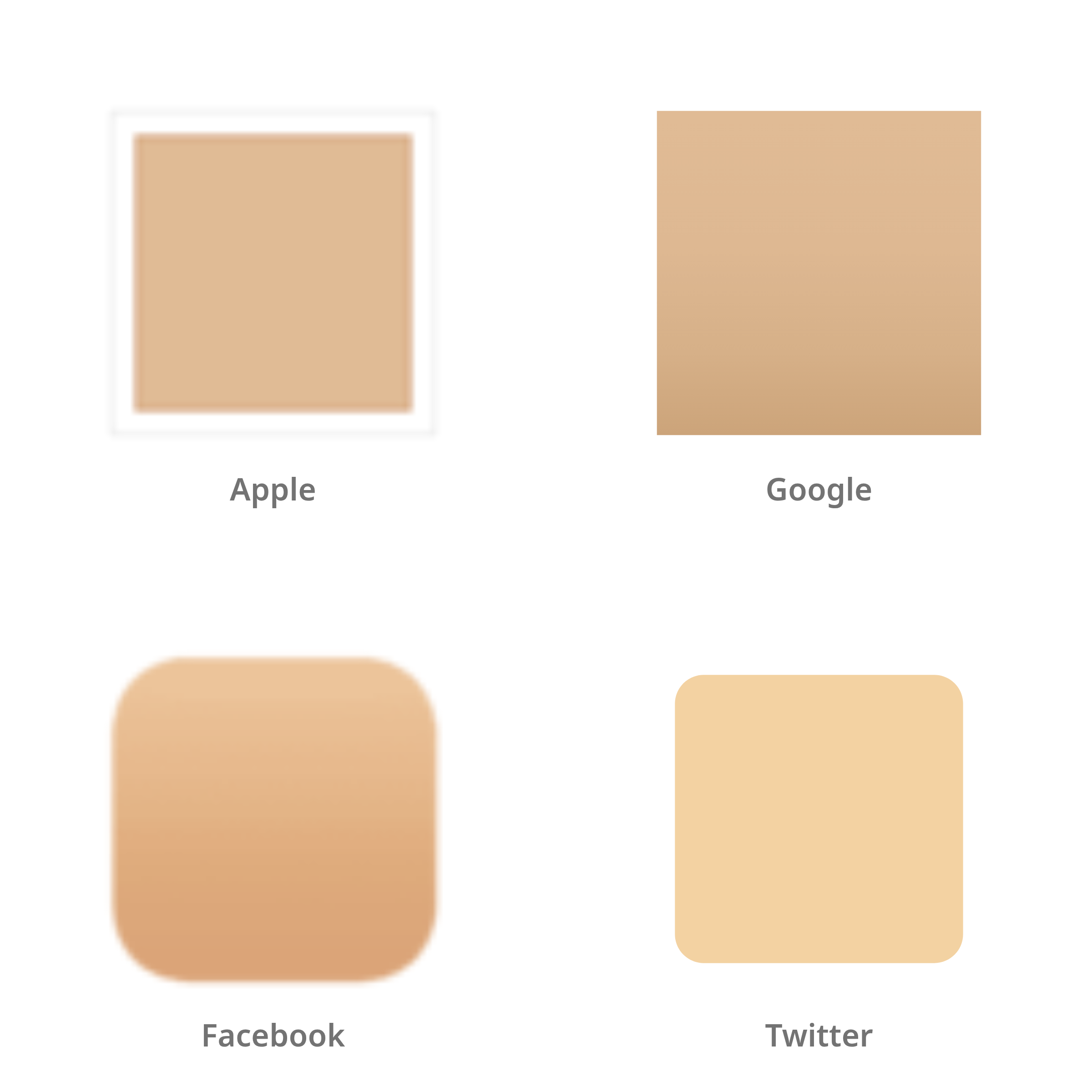 De emoji lichtgetinte huidskleur in Apple-, Google-, Facebook- en Twitter-stijl