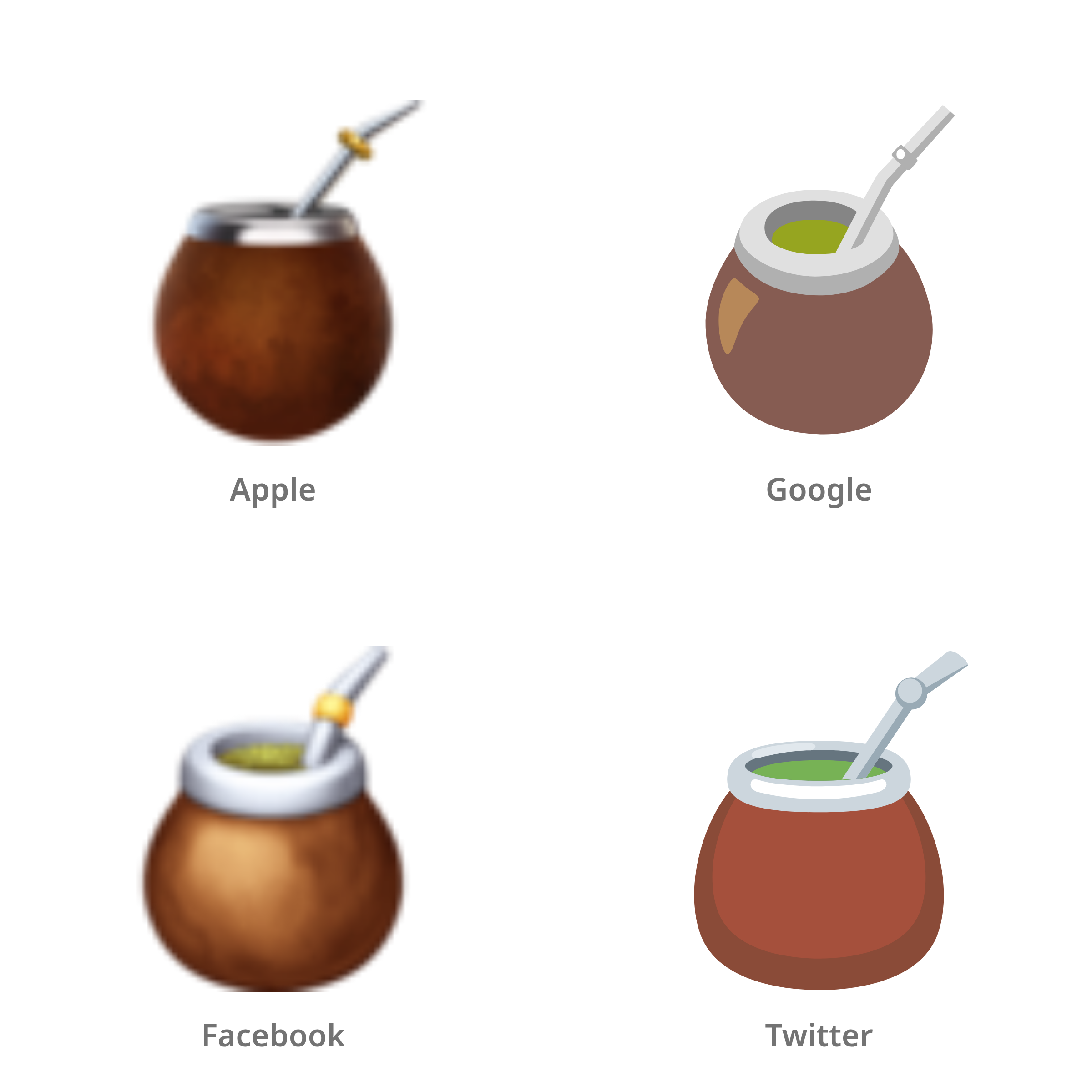 De emoji maté in Apple-, Google-, Facebook- en Twitter-stijl