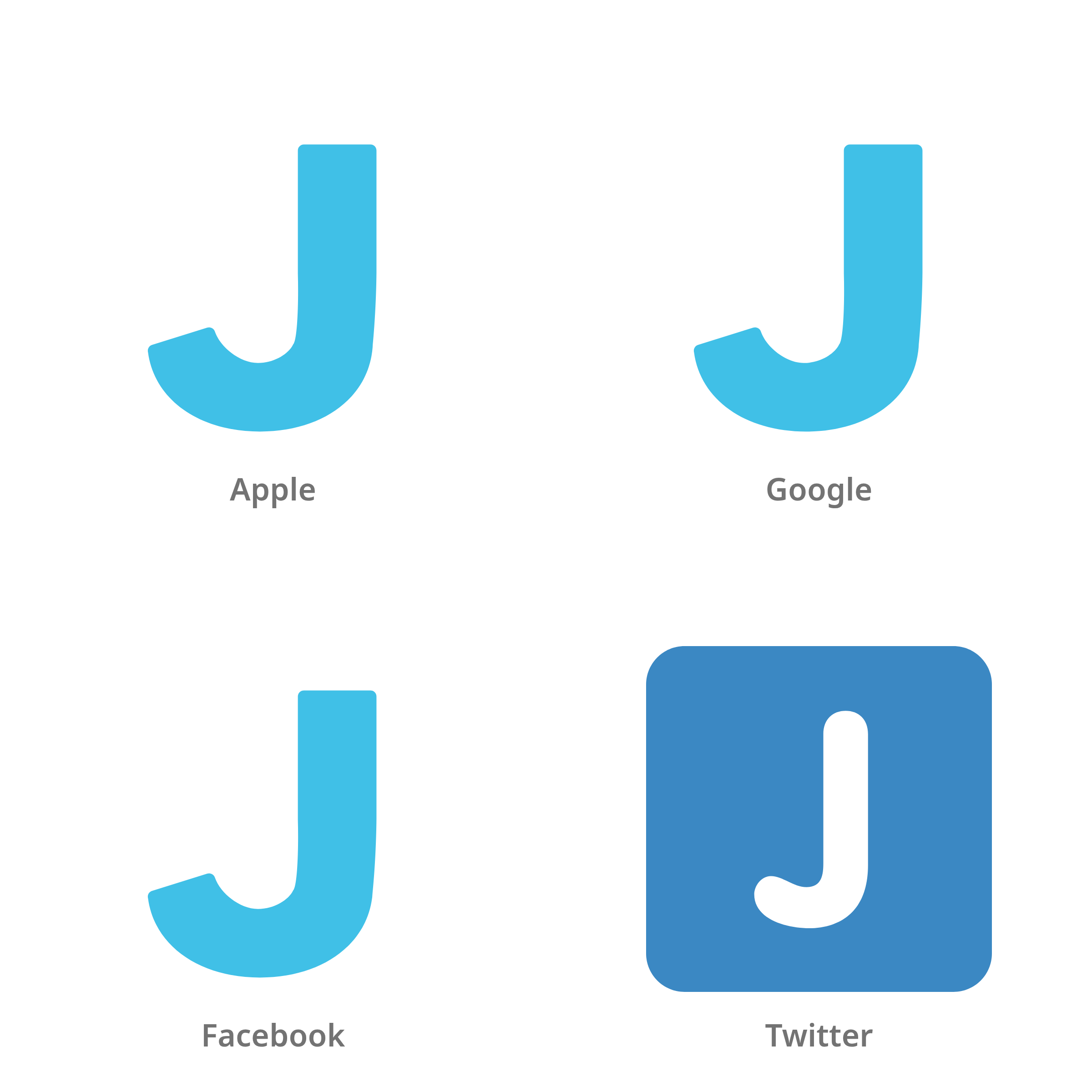 De emoji regionale indicator J in Apple-, Google-, Facebook- en Twitter-stijl