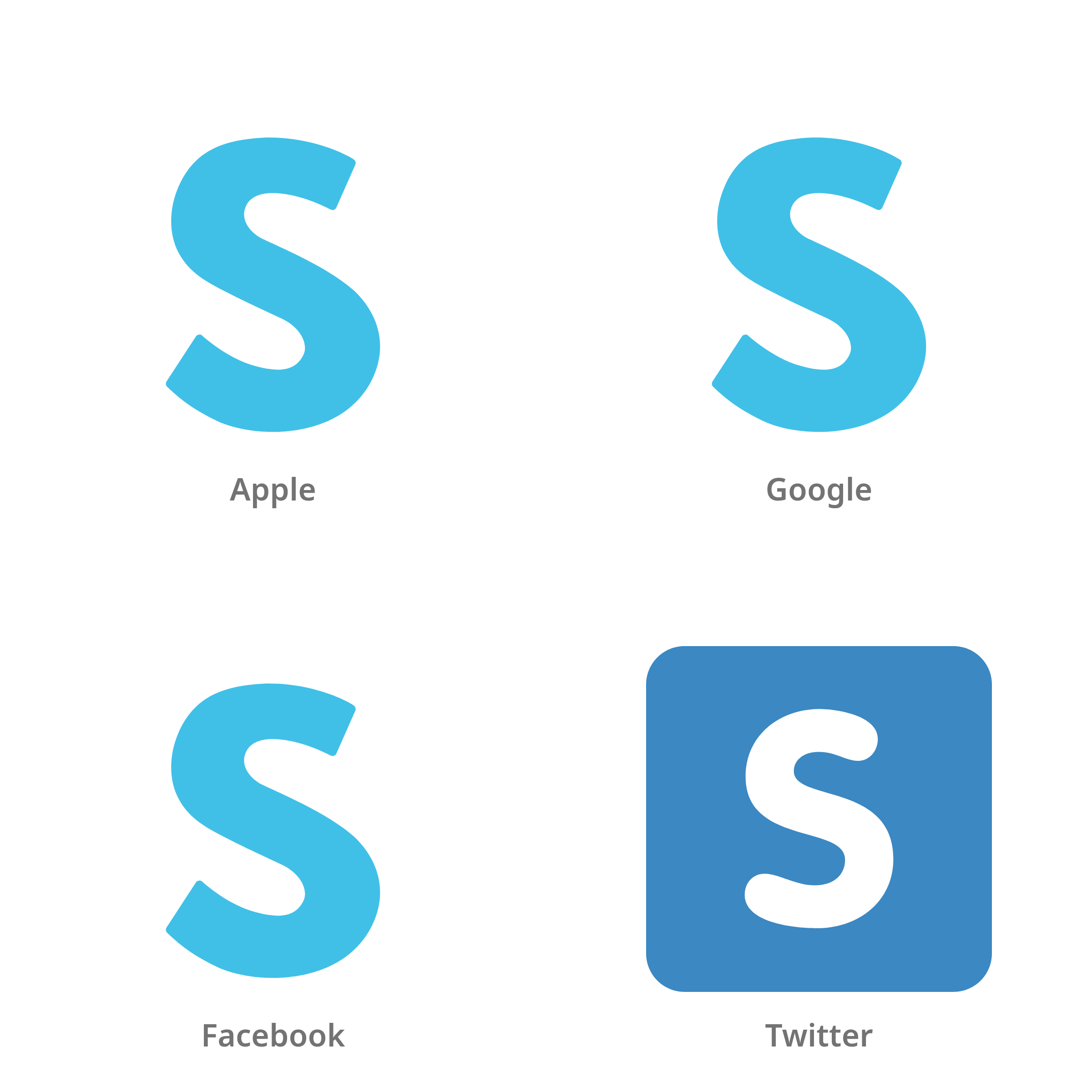 De emoji regionale indicator S in Apple-, Google-, Facebook- en Twitter-stijl