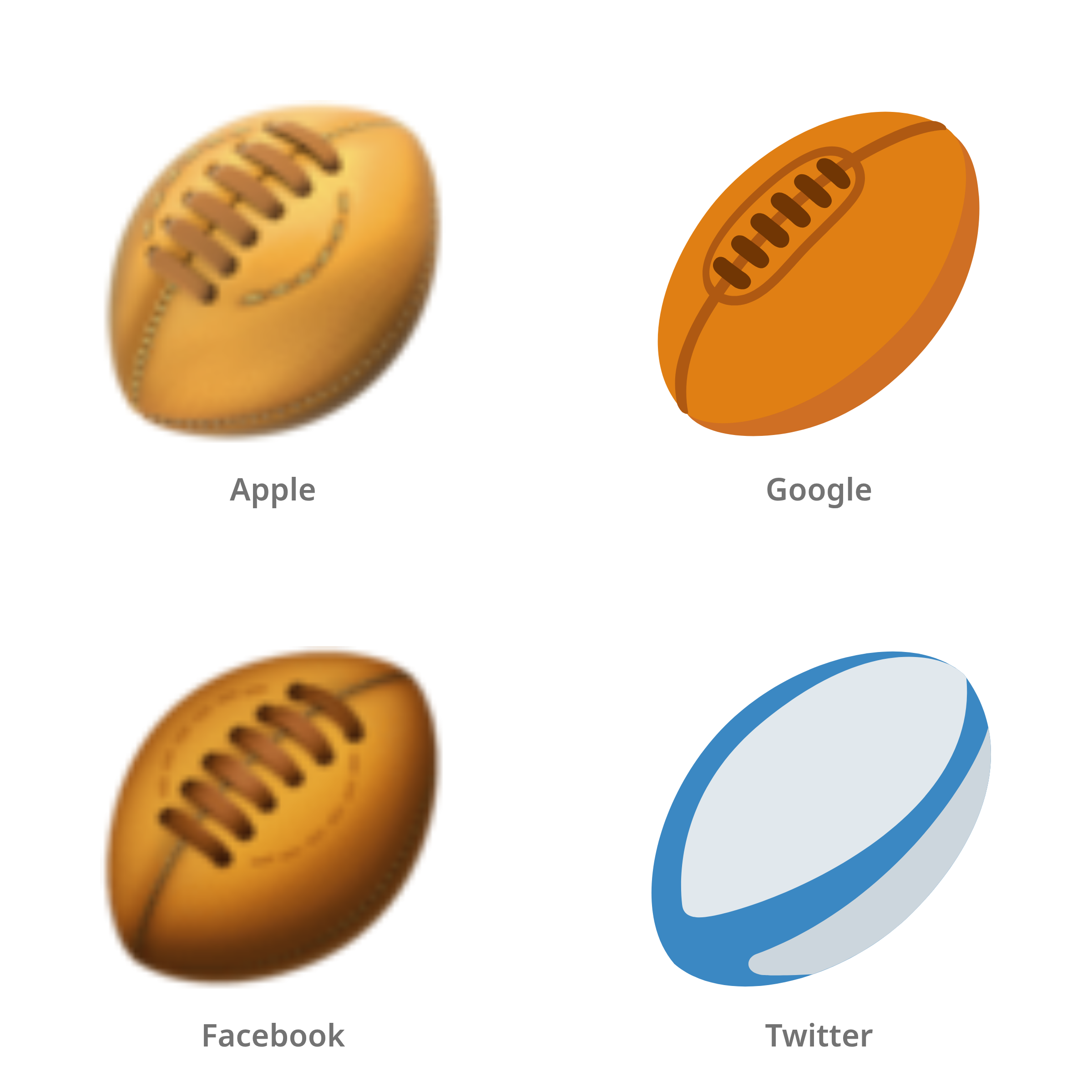 De emoji rugby in Apple-, Google-, Facebook- en Twitter-stijl