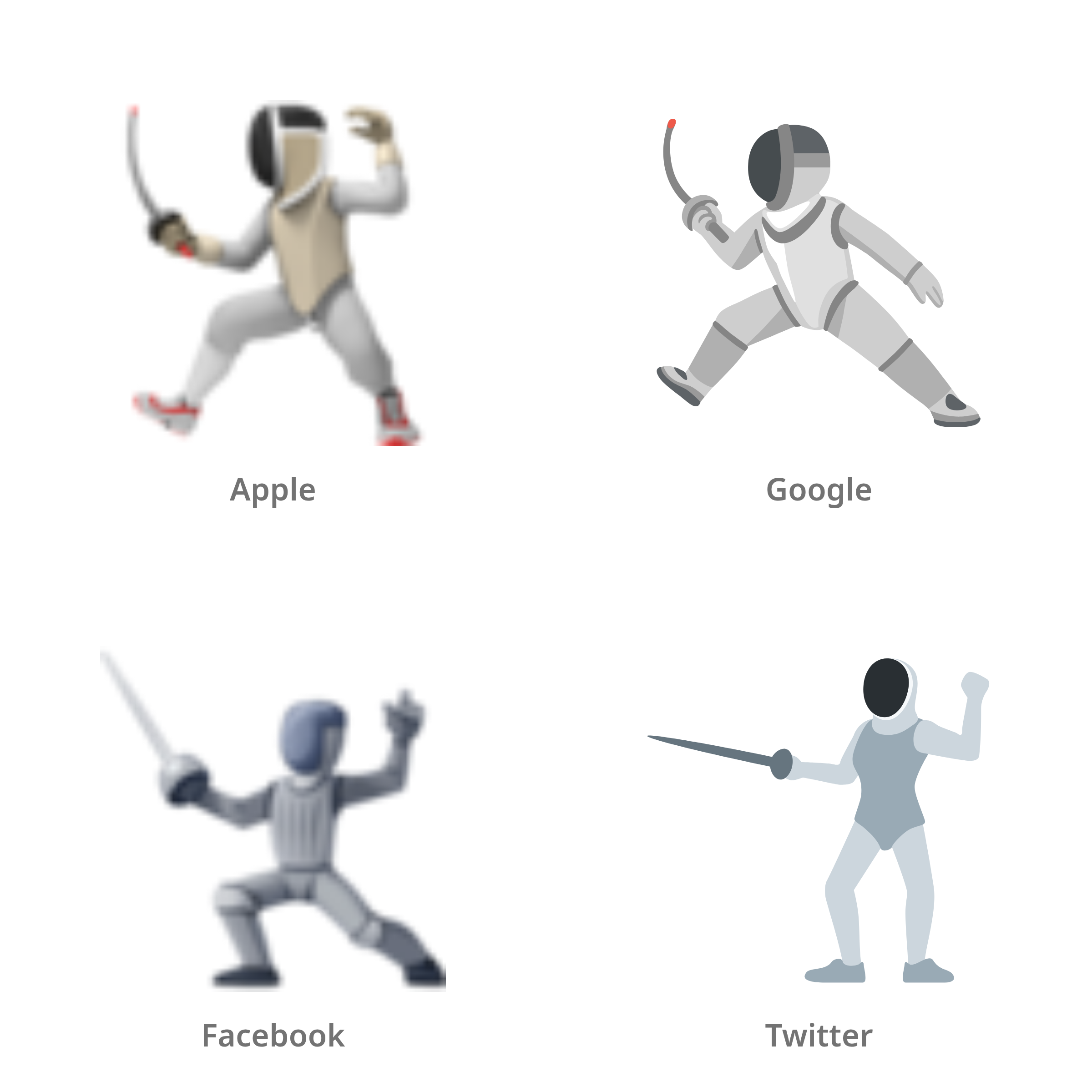 De emoji schermer in Apple-, Google-, Facebook- en Twitter-stijl