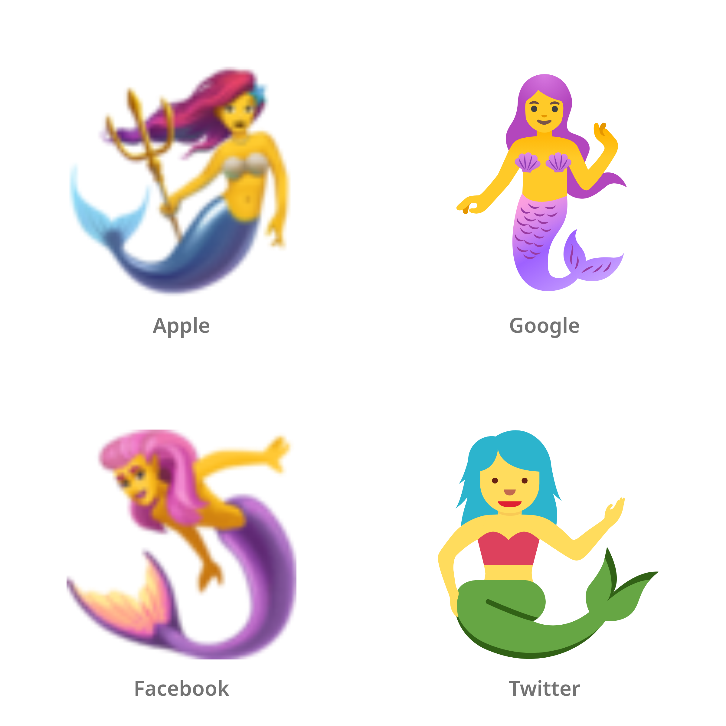 De emoji sirene in Apple-, Google-, Facebook- en Twitter-stijl