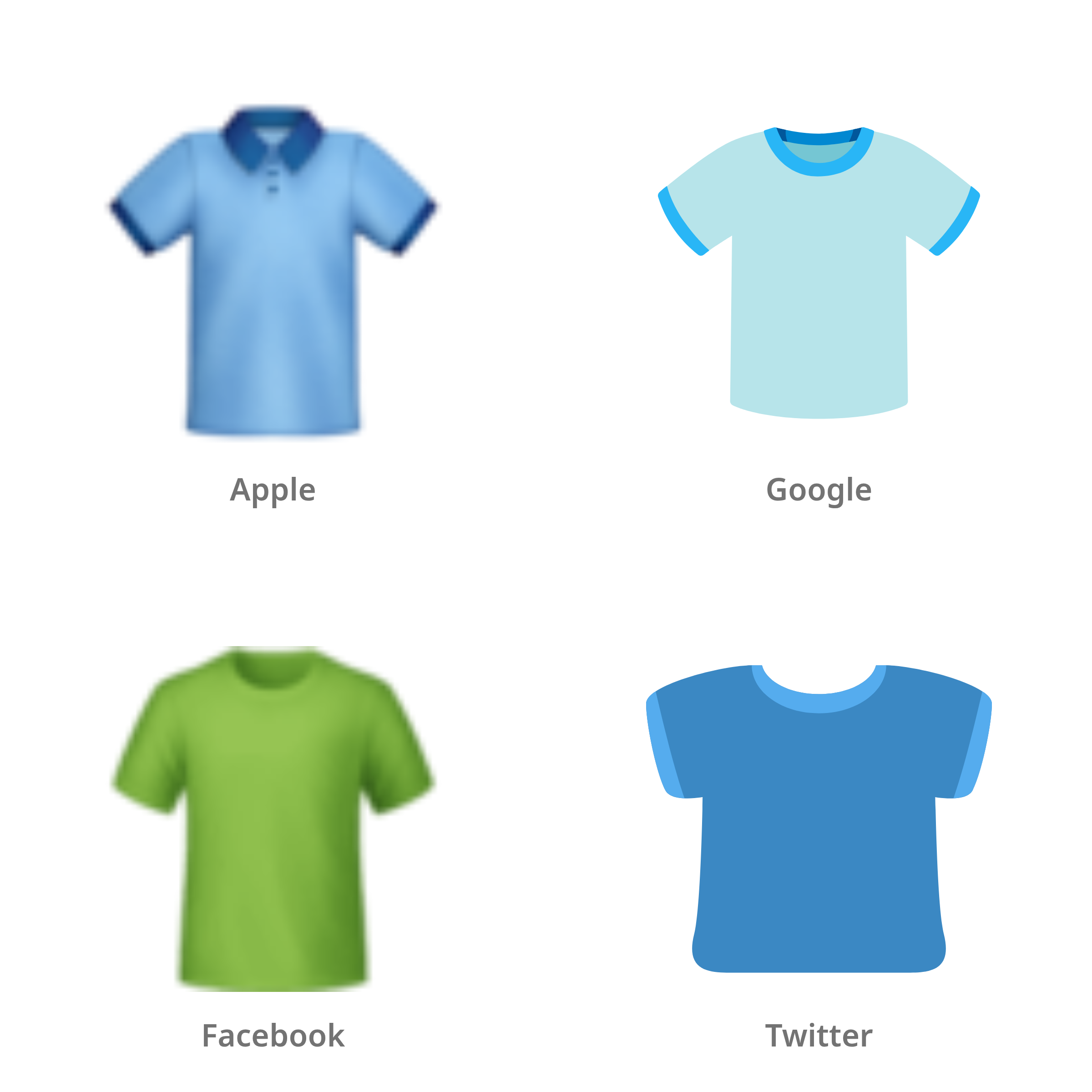De emoji T-shirt in Apple-, Google-, Facebook- en Twitter-stijl