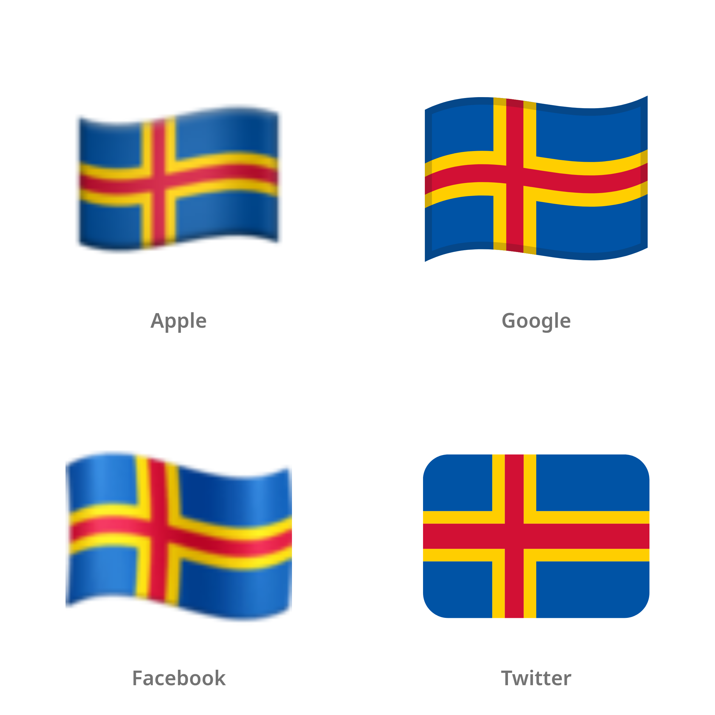 De emoji vlag: Åland in Apple-, Google-, Facebook- en Twitter-stijl