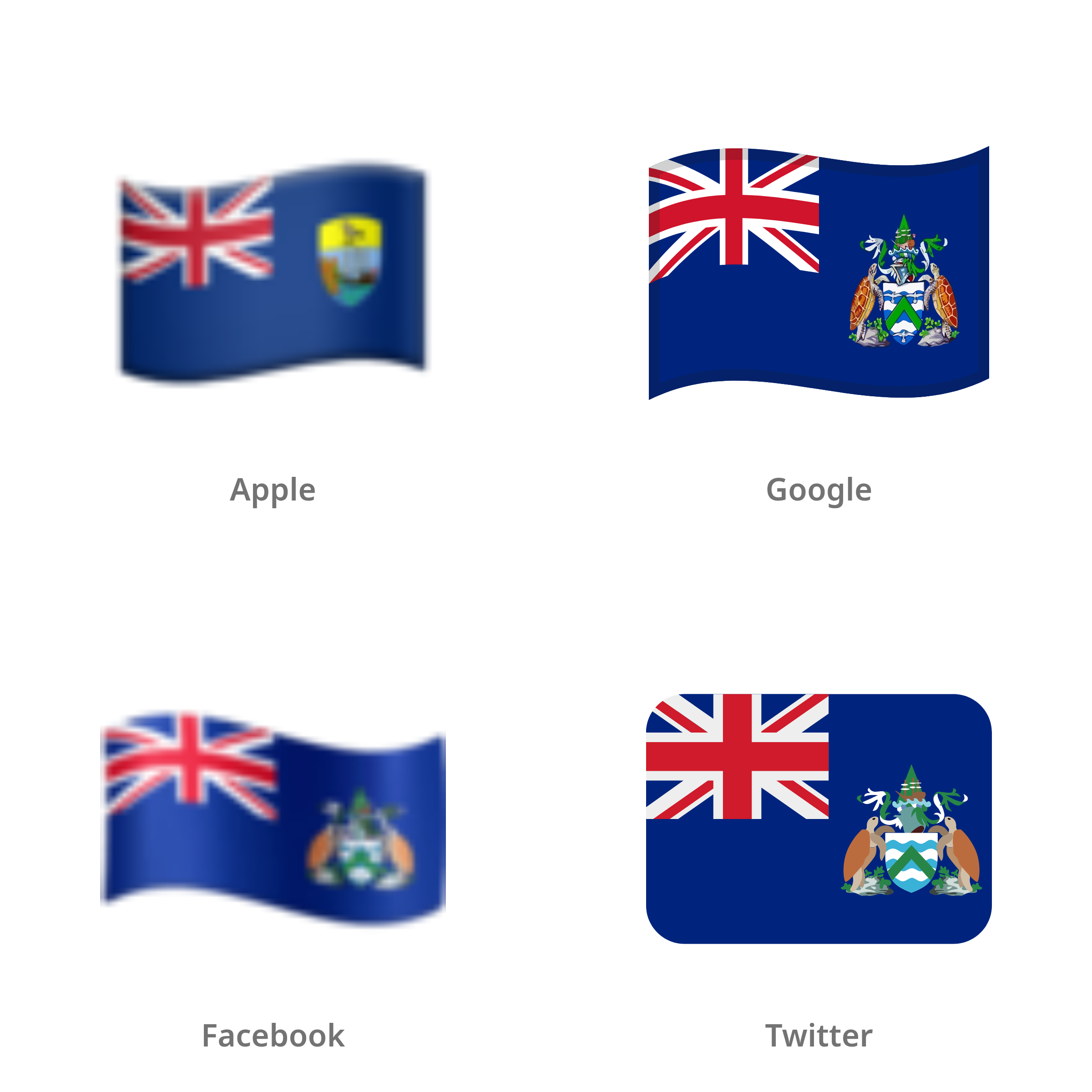 De emoji vlag: Ascension in Apple-, Google-, Facebook- en Twitter-stijl