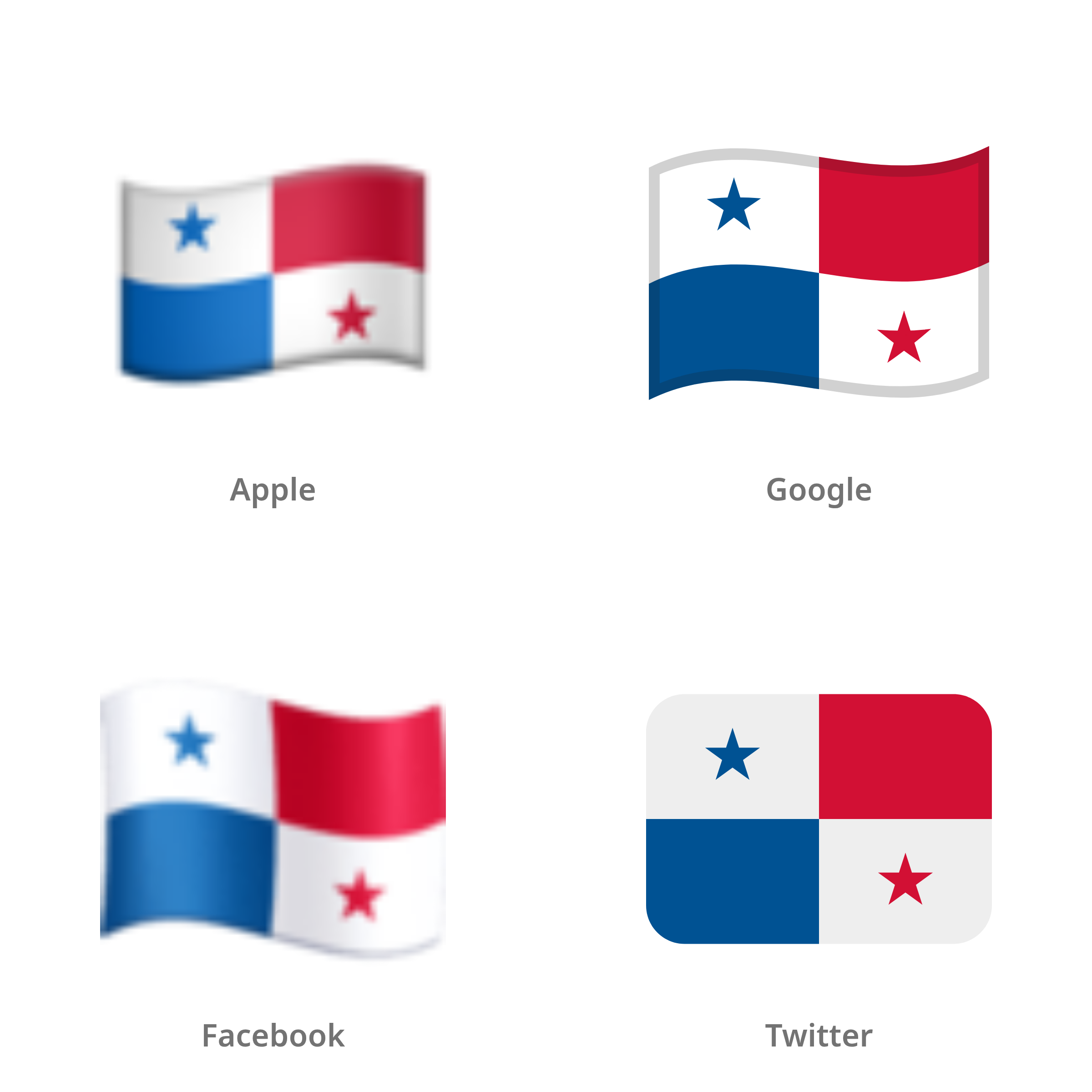 De emoji vlag: Panama in Apple-, Google-, Facebook- en Twitter-stijl