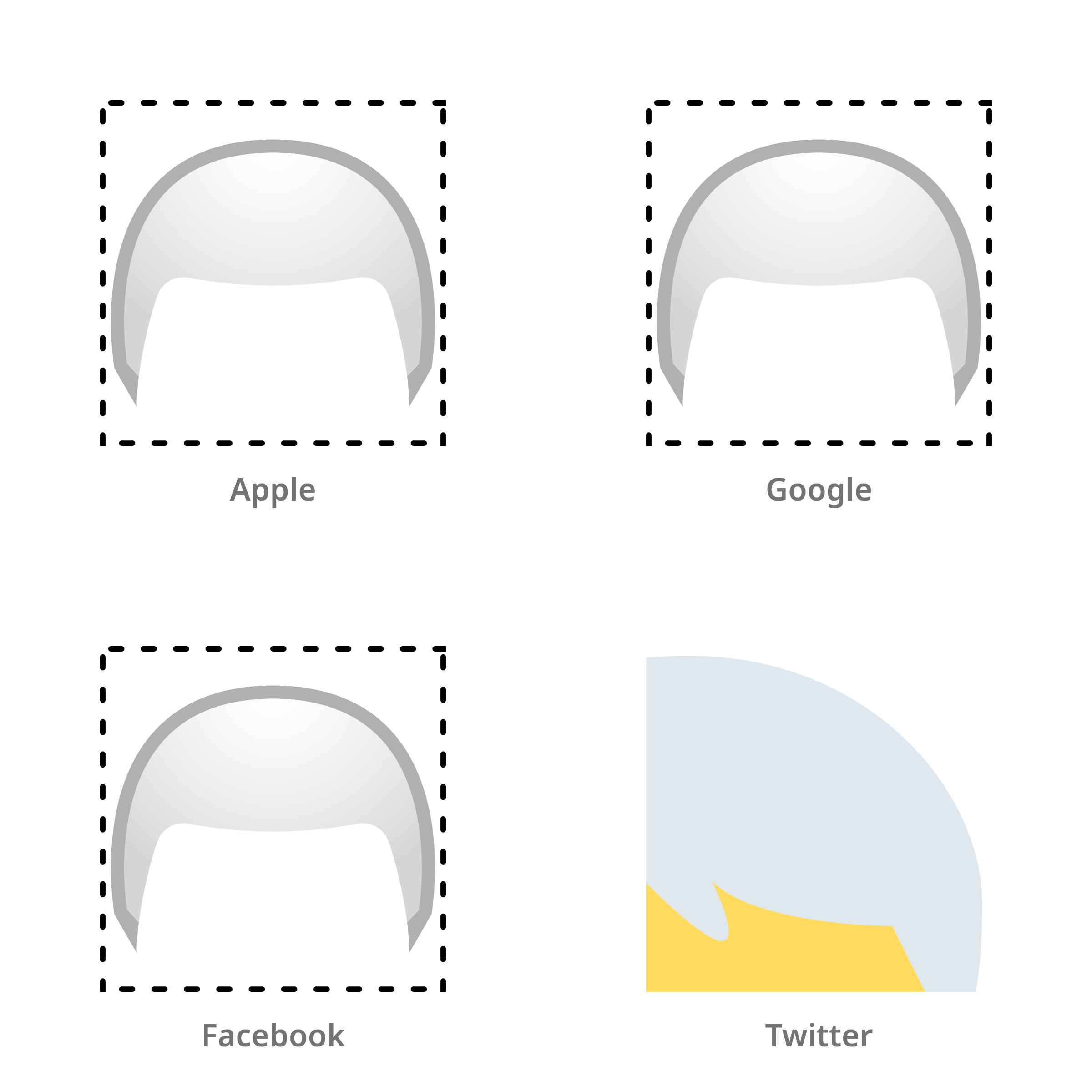 De emoji wit haar in Apple-, Google-, Facebook- en Twitter-stijl