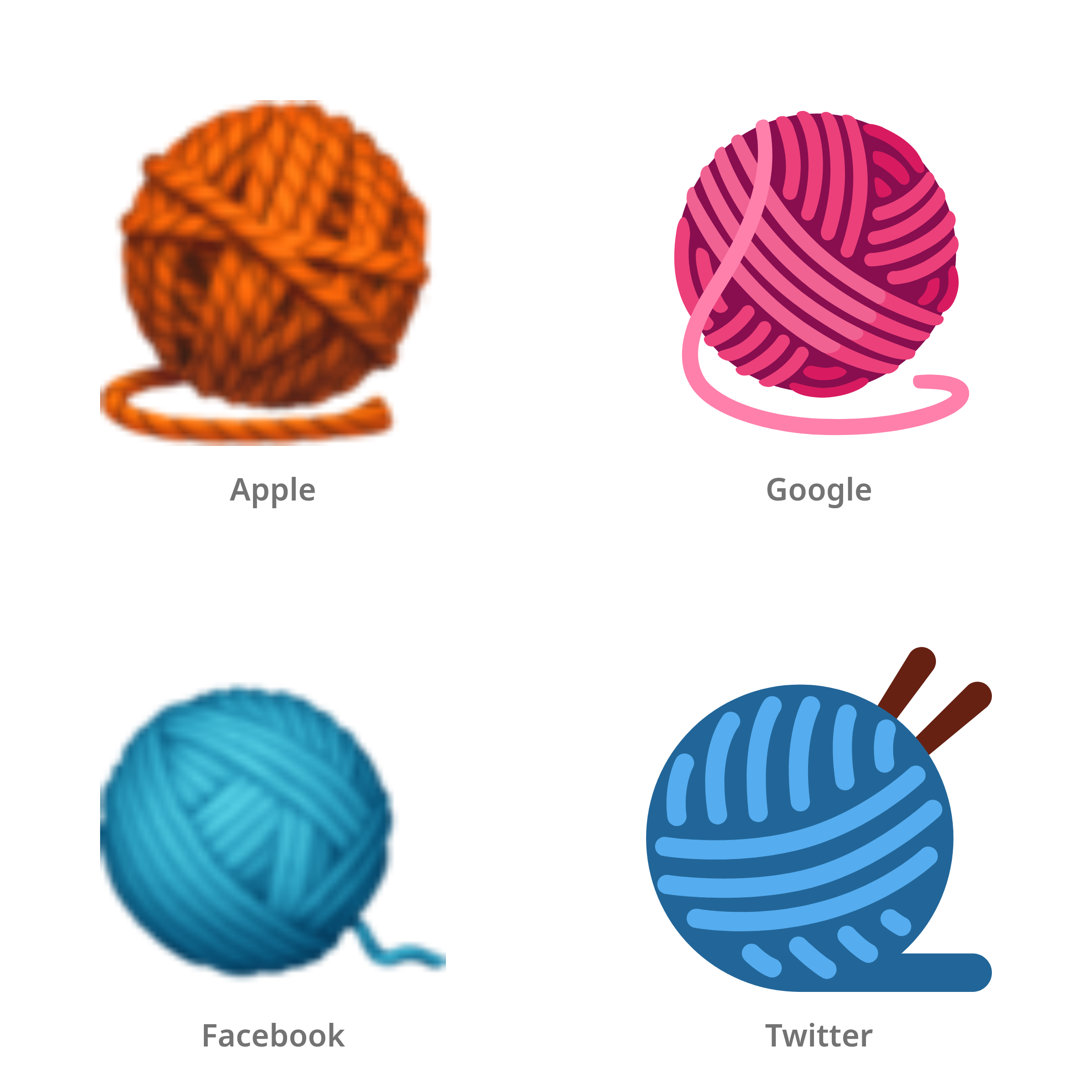 De emoji wol in Apple-, Google-, Facebook- en Twitter-stijl